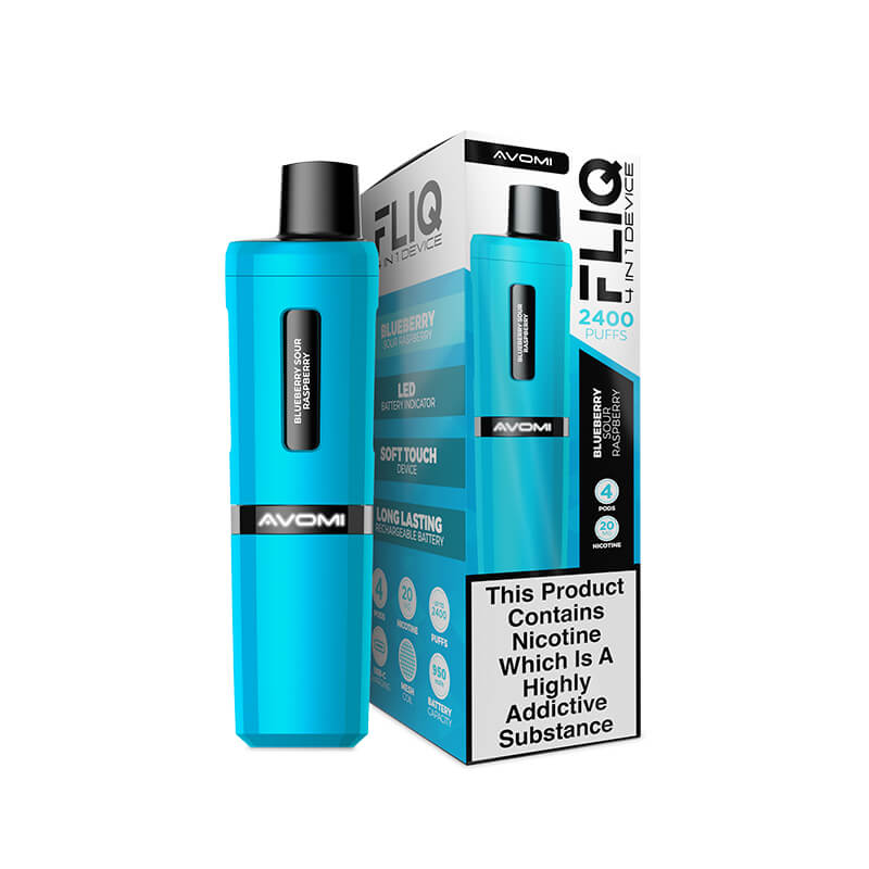 Avomi Fliq 4 in 1 vape kit blueberry sour raspberry