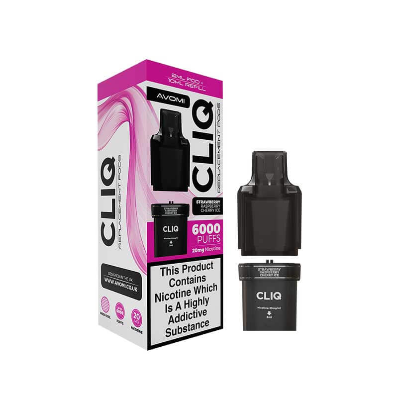 Avomi Cliq Prefilled Pod strawberry raspberry cherry ice