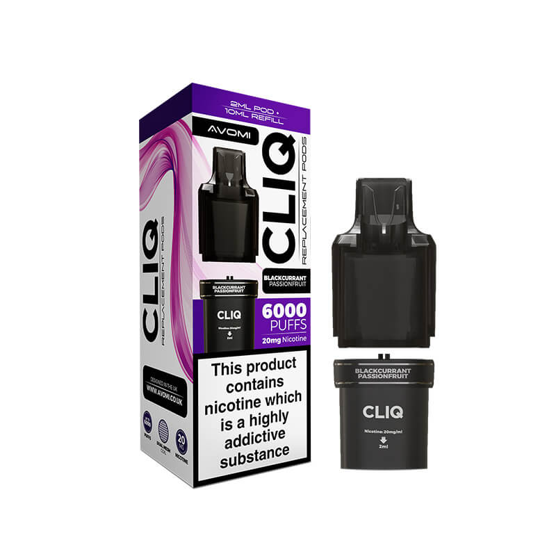 Avomi Cliq Replacement Prefilled Pod + Refill – Blackcurrant Passionfruit