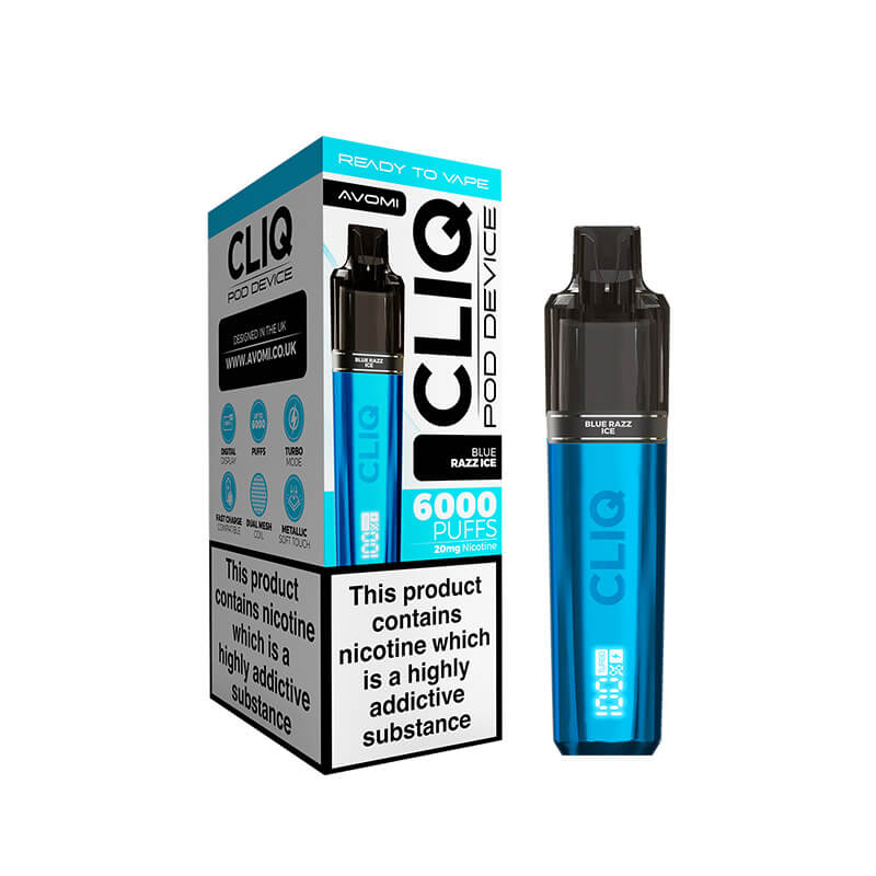Avomi CLIQ Prefilled Vape Pod Kit - Blue Razz Ice Edition