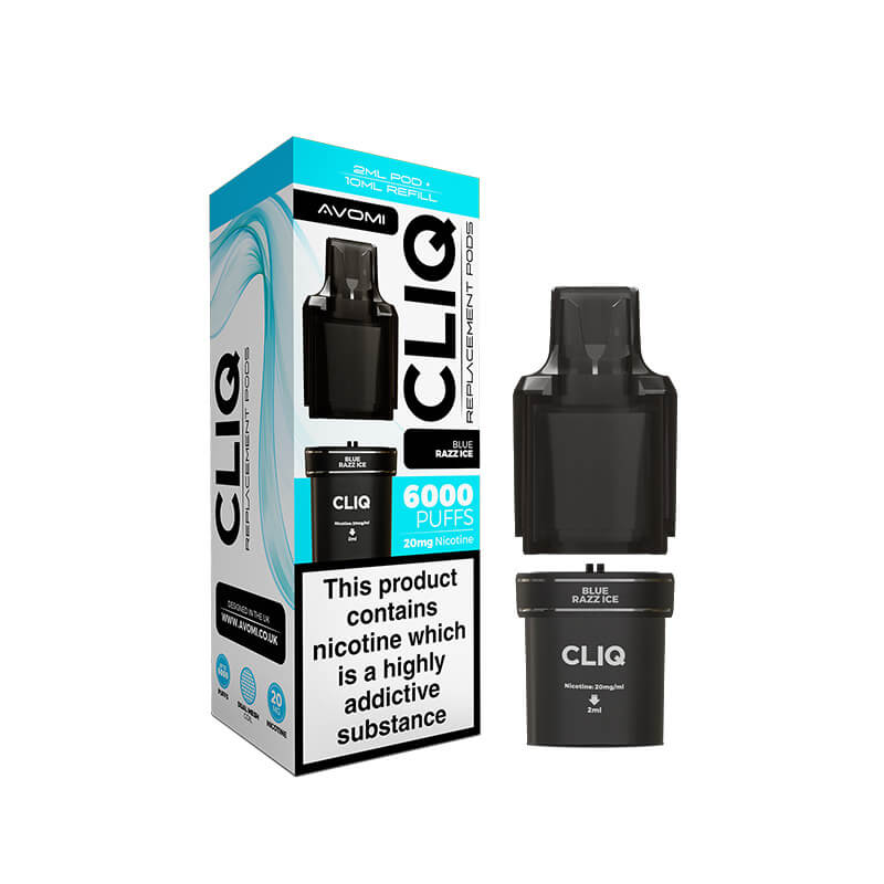 Avomi CLIQ Replacement Prefilled Pod + Refill – Blue Razz Ice