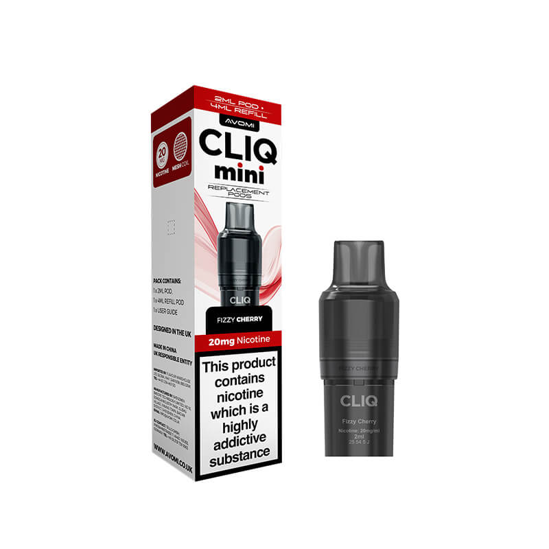 Avomi CLIQ Mini Replacement Prefilled Pod + Refill – Fizzy Cherry