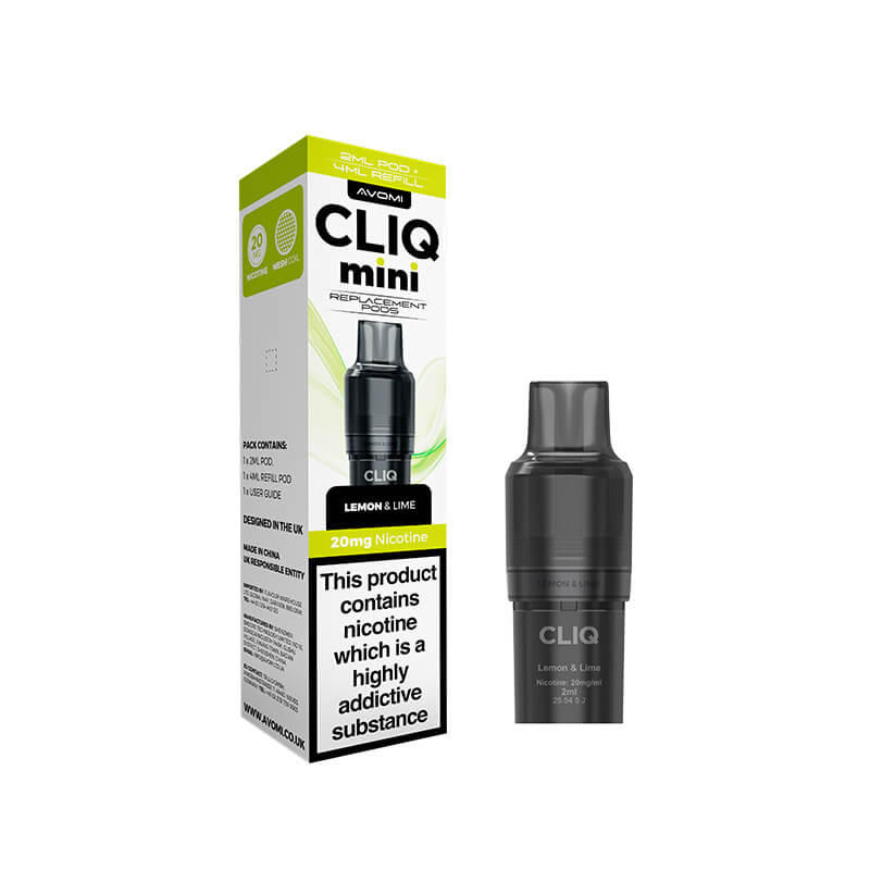 Avomi CLIQ Mini Replacement Prefilled Pod + Refill – Lemon & Lime