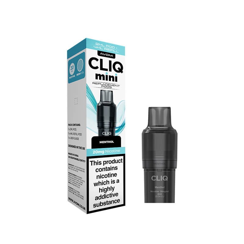 Avomi CLIQ Mini Replacement Prefilled Pod + Refill – Menthol