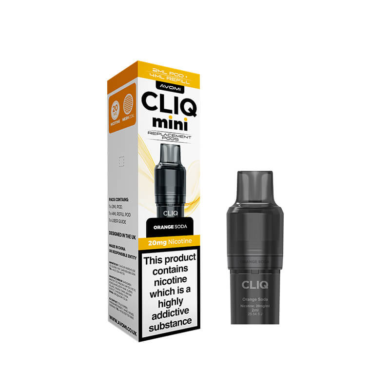 Avomi CLIQ Mini Replacement Prefilled Pod + Refill – Orange Soda