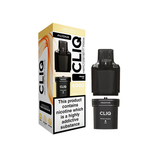 Avomi Cliq Replacement Prefilled Pod + Refill – Peach Ice