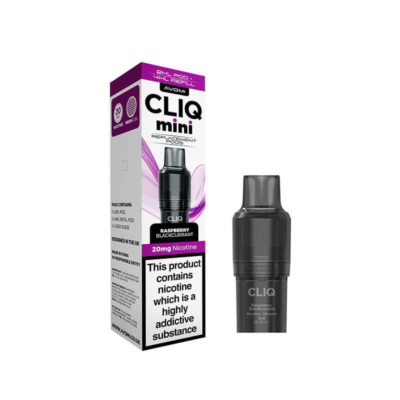 Avomi CLIQ Mini Replacement Prefilled Pod + Refill – Raspberry Blackcurrant