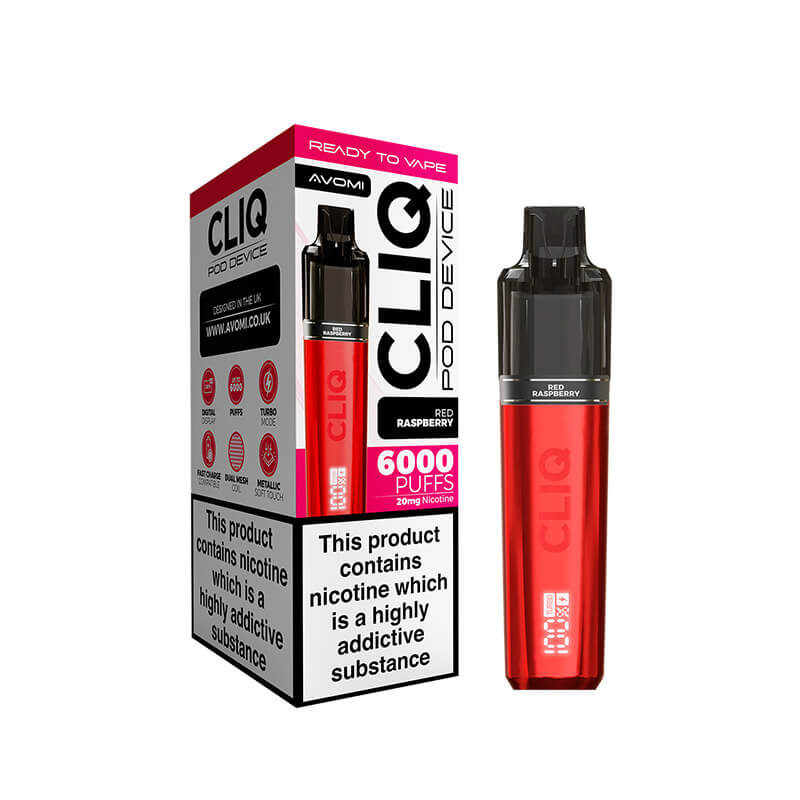 Avomi CLIQ Prefilled Vape Pod Kit - Red Raspberry Edition