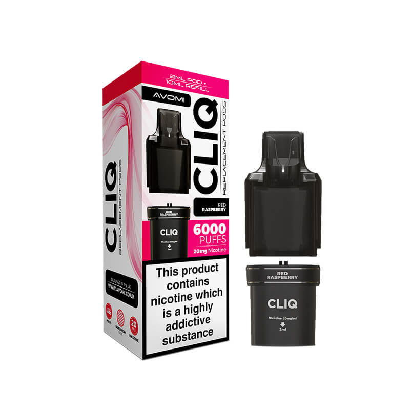 Avomi Cliq Replacement Prefilled Pod + Refill – Red Raspberry