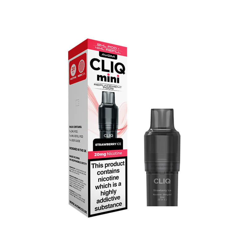 Avomi CLIQ Mini Replacement Prefilled Pod + Refill – Strawberry Ice