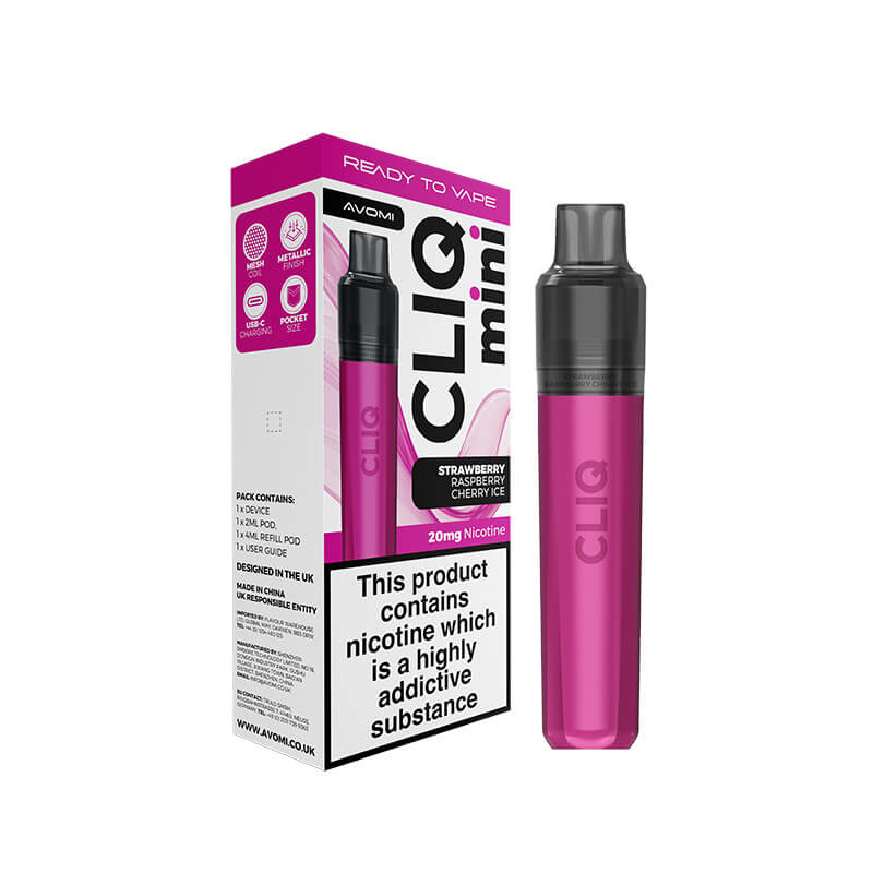 Avomi CLIQ Mini Prefilled Pod Kit - Strawberry Raspberry Cherry Ice