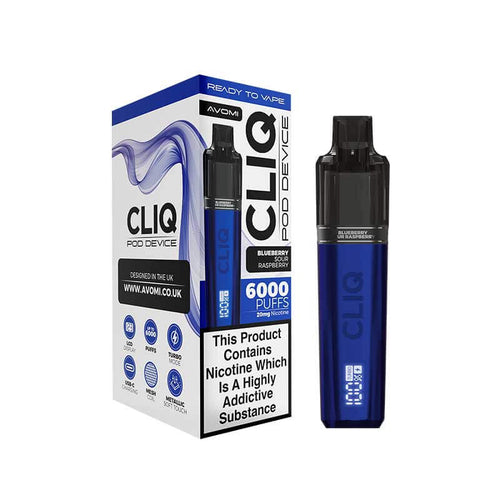 Avomi Cliq vape kit blueberry sour raspberry